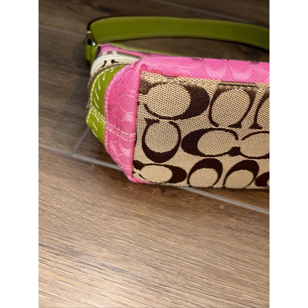 Coach Bleecker Daisy Patchwork Demi Bag F14725 Pink Green Striped Vintage Y2K - Picture 5 of 12
